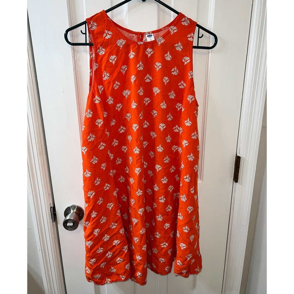 Old Navy Sleeveless Orange Floral Print Dress